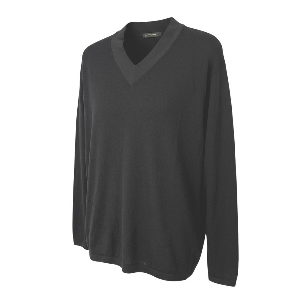 Tiger Woods Collection‎ Men's 100% Wool Black V-Neck Sweater Pullover Golfwear L